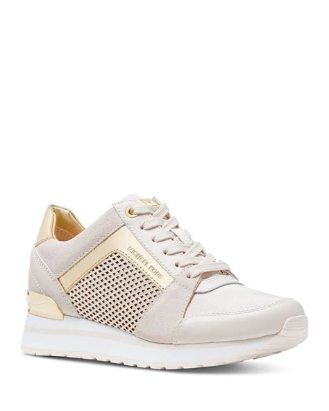 michael michael kors women's billie mixed media lace-up sneakersbloomingdales|Michael Kors.